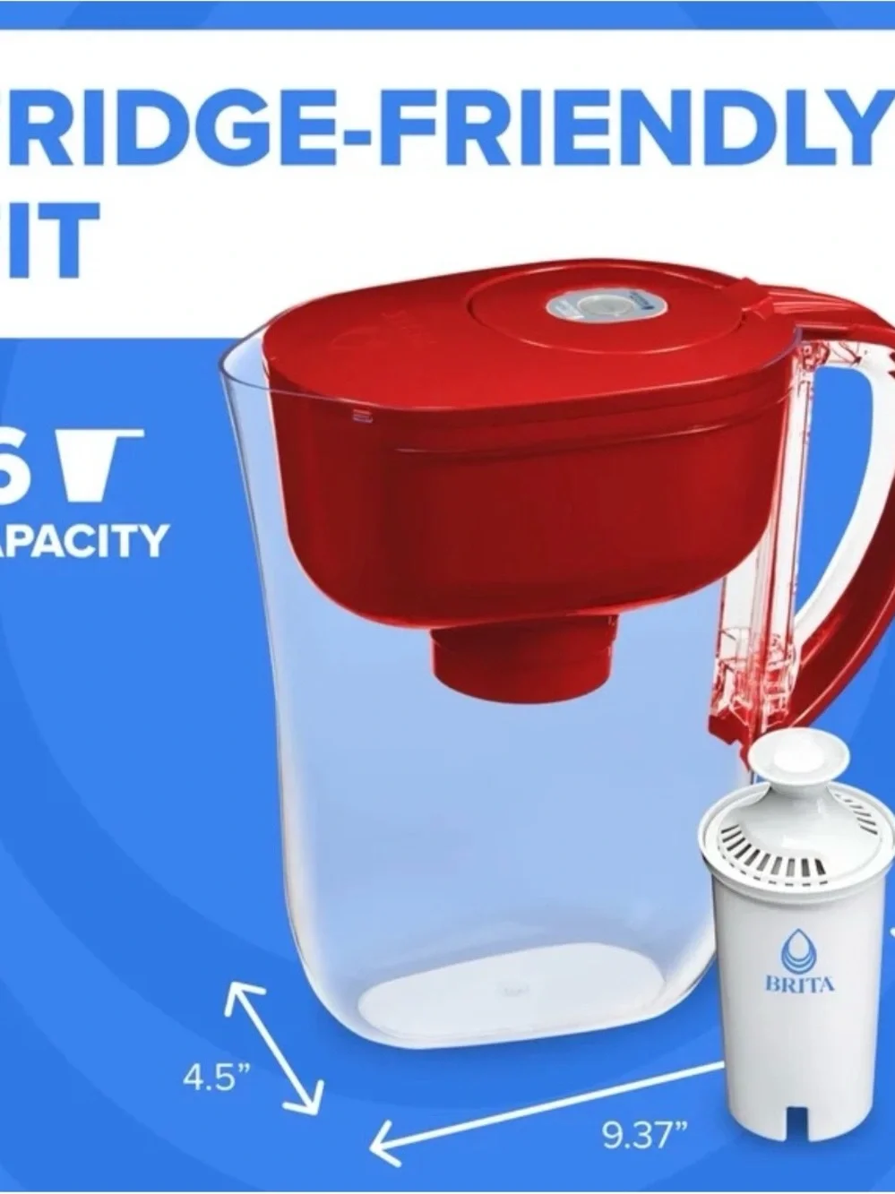 Brita RED Filtration Pitcher for Refrigerator